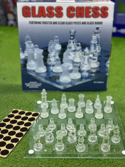 chess glass 26×26cm شطرنج زجاجي