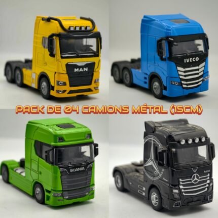 04 pcs Pack de camions métal (15cm)